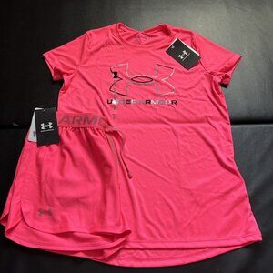 NWT Under Armour Glitter Athletic Set Girls Youth Size Large